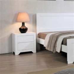 Ziling Modern Solid Wood White Bedside Table