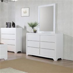 Ziling Solid Wood White Chest of 6 Drawers