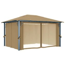 Large Brown Gazebo with Side Curtains - Choice of Sizes