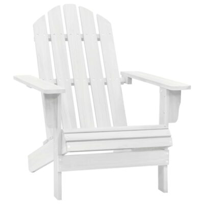 Slatted White Wooden Garden Chair