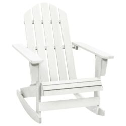 White Slatted Wooden Garden Rocking Chair