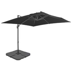 Large Square Garden Parasol with Stand and Portable Base - Choice of Colours