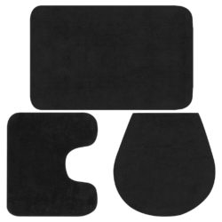 Fabric 3 Piece Bathroom Mat Set - Available in a Choice of Colours