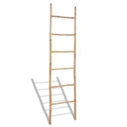 Bamboo Bathroom Towel Ladder with 6 Rungs