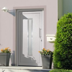 Modern White Front Door with Slim Glass Panel - Choice of Sizes - Right Opening