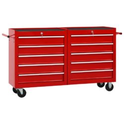 Large Red Steel Tool Trolley - Choice of Drawer Number