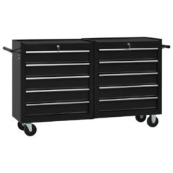 Large Black Steel Tool Trolley - Choice of Drawer Quantity