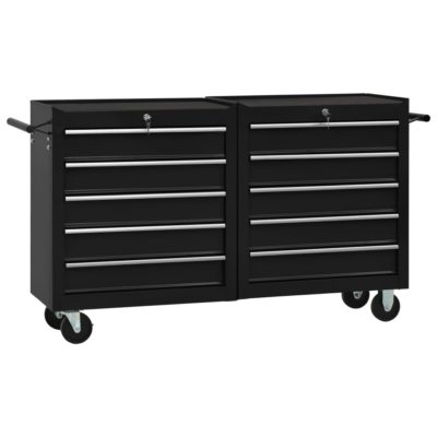 Large Black Steel Tool Trolley - Choice of Drawer Quantity
