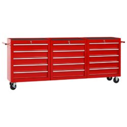 Extra Large Red Steel Tool Trolley - Choice of Drawer Quantity