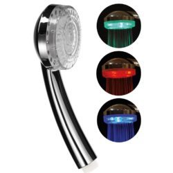 Round Silver Shower Head with LED Lights