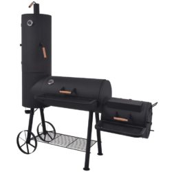 Large Barbecue Smoker with Side Firebox & Wheeled Trolley