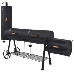 Extra Large Barbecue Smoker with Side Firebox & Wheeled Trolley