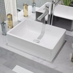 White Ceramic Basin Sink - 41x30x12cm
