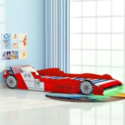 Children's Novelty Racing Car Bed with LED Lights & Remote Control