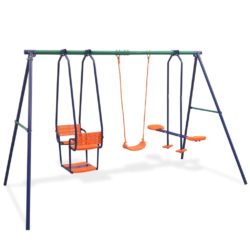 Orange Children's Garden Swing Set with 5 Seats