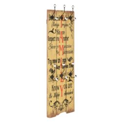 Vintage Style Family Quote Coat Rack with 6 Hooks