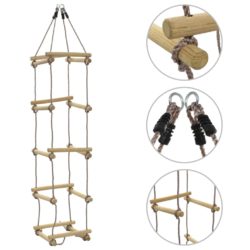 Children's 4 Sided Wooden Climbing Rope Ladder