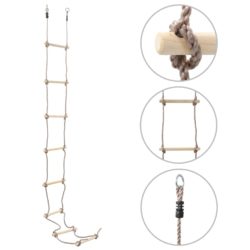 Children's Wood & Rope Climbing Ladder