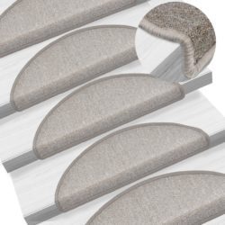 Curved Carpet Stair Mats 65x24x4cm - Set of 15 - Choice of Colours