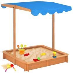 Children's Garden Wooden Sand Pit with Canopy Roof