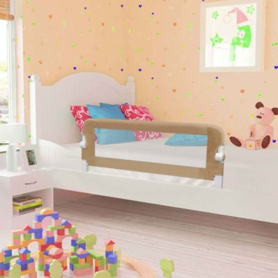 Large Taupe Polyester Toddler Safety Bed Rail