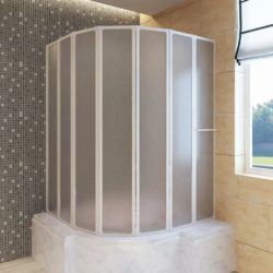 7 Panel Folding Bath Shower Screen with Towel Rack