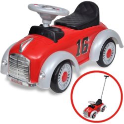 Vintage Racing Style Children's Ride On Car with Push Bar