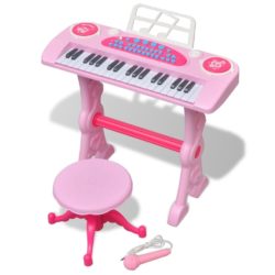 Kids Toy Keyboard with Stool & Microphone