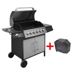 Large Gas Barbecue with 6 Cooking Zones & Side Burner - Choice of Colours