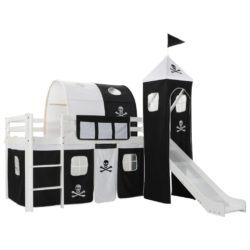 Black & White Children's Novelty Pirate Bed with Slide & Ladder