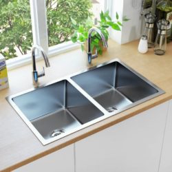 Stainless Steel Double Kitchen Sink with 2 Bowls