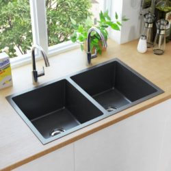 Modern Double Black Kitchen Sink