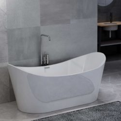 Curved White Acrylic Freestanding Bath - 204 Litre