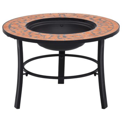 Mediterranean Style Ceramic Mosaic Table Fire Pit