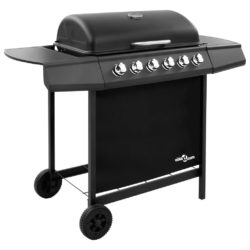 Gas Barbecue Grill with 6 Burners & Wheeled Base
