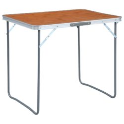 Folding Camping Table with Metal Frame 80x60cm