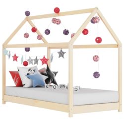 Children's Solid Pine Wood Bed with Canopy Frame