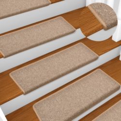 Rectangular Carpet Stair Mats with Border 65x25cm - Set of 15 - Choice of Colours
