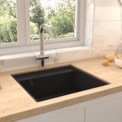 Stylish Granite Kitchen Sink with Overflow - Choice of Colours - 53cm Wide