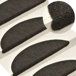 Brown Stair Carpet Mats - Set of 15 - Self Adhesive - Choice of Sizes