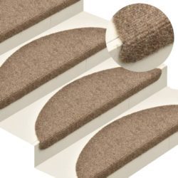 Self Adhesive Cream Carpet Stair Mats - Set of 15 - Choice of Sizes
