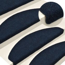 Dark Blue Carpet Stair Mats - Set of 15 - Self Adhesive - Choice of Sizes
