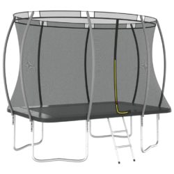 Steel Rectangular Trampoline with Net, Ladder & Rain Cover - Choice of Sizes