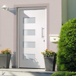 Modern White Front Door with Glass Panel Detail - Choice of Sizes - Right Opening