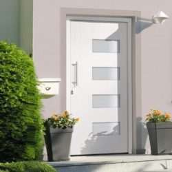 Modern White Front Door with Glass Panel Detail - Choice of Sizes - Left Opening