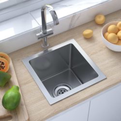 Modern Square Small Kitchen Sink - Black or Silver