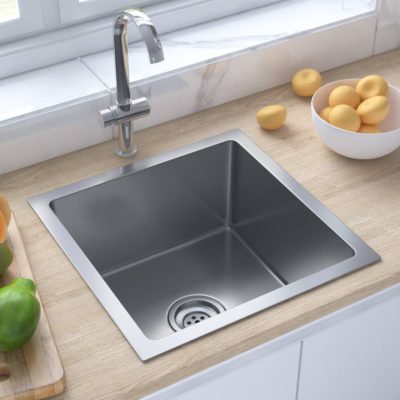 Modern Square Kitchen Sink - Black or Silver