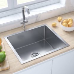 Stainless Steel Rectangular Kitchen Sink - Silver or Black