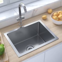 Modern Stainless Steel Kitchen Sink - Silver or Black