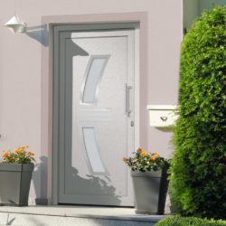 Designer White Front Door with Double Glass Panels - Choice of Sizes - Right Opening